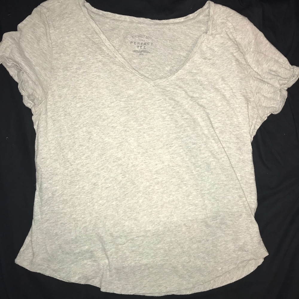 Light grey soft tee (worn)